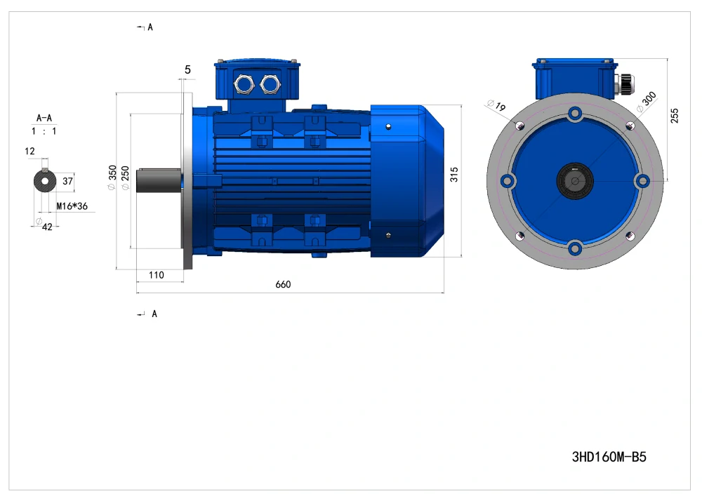 Elektromotor 3HD160M1-2 11kW, 2950ot.