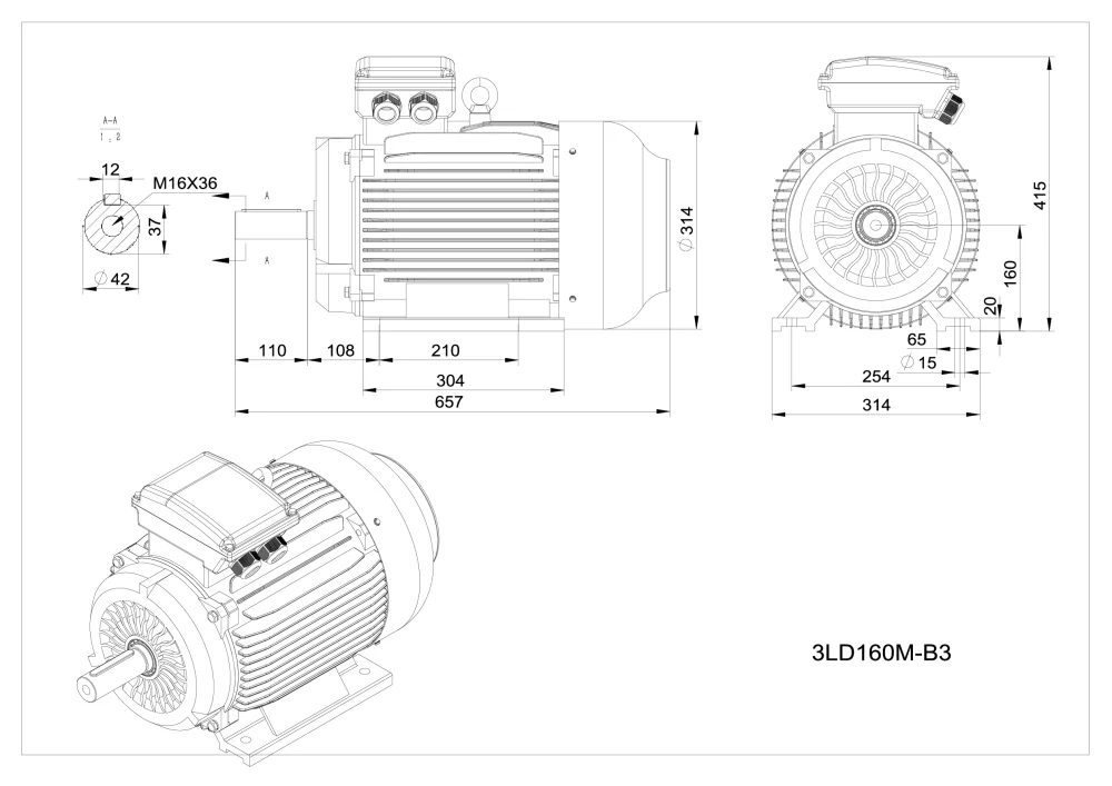 Elektromotor 3LD160M1-2 11kW, 2950ot.
