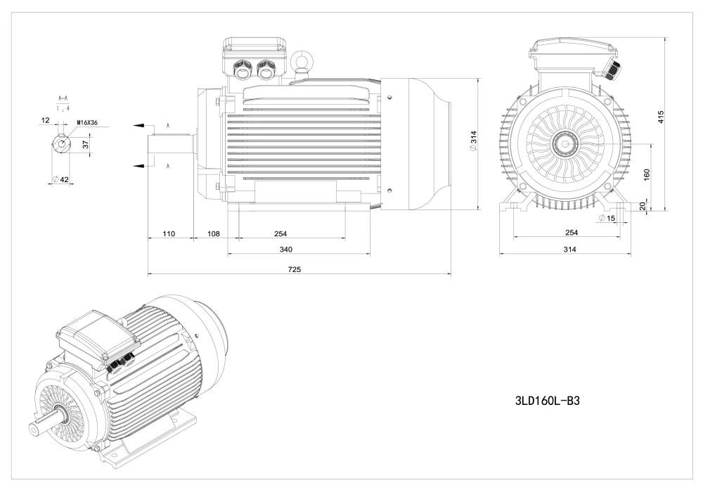 Elektromotor 3LD160L-2 18,5kW, 2950ot.