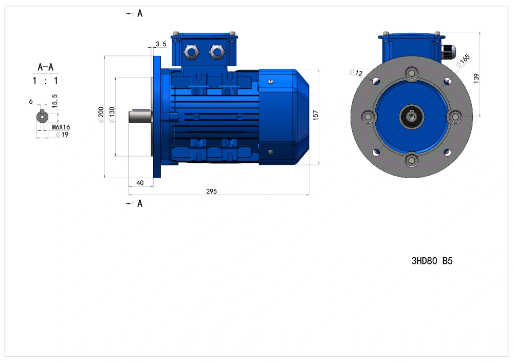 Elektromotor 3HD802-4 0,75kW, 1430ot.